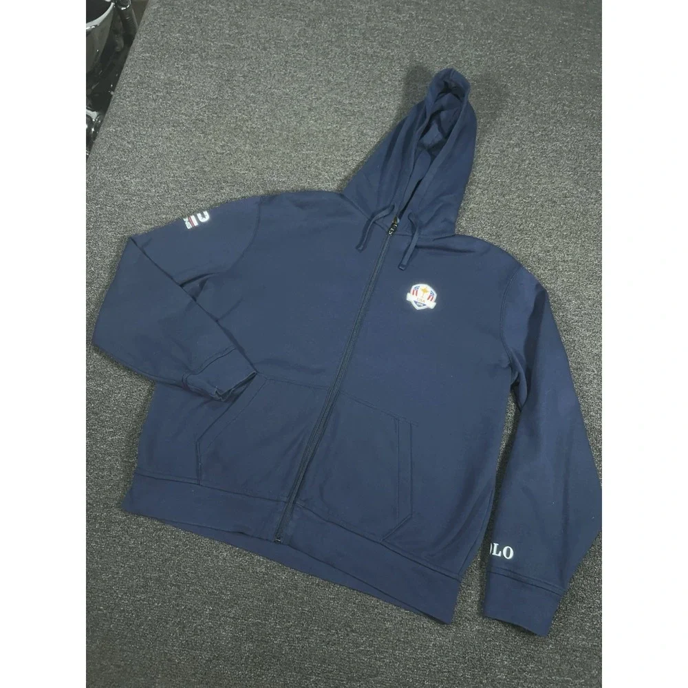 Polo Ralph Lauren Ryder Cup Full Zip Hoodie Men XL Blue Flag United We Stand
